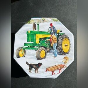 John Deere Tractor Collectible Metal Tin, New Without Box